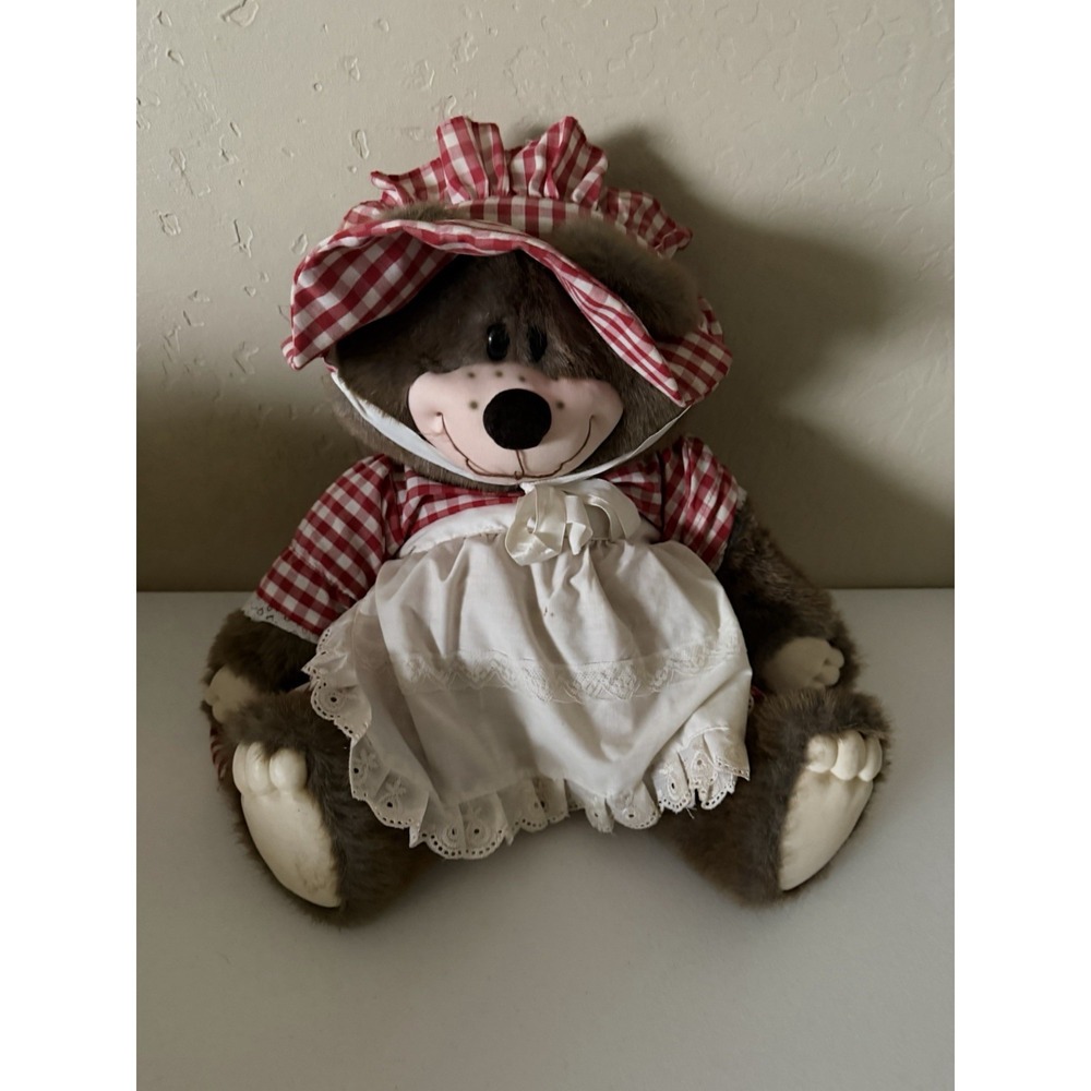 Vintage Applause Berenstain‎ Bears Mama Bear 18" Plush Gingham Dress